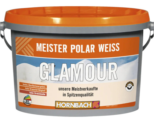 HORNBACH Meister Polarweiß Glamour Soft Wandfarbe im Wunschfarbton mischen lassen Meister Polar Weiss Glamour Innenfarbe im Eimer