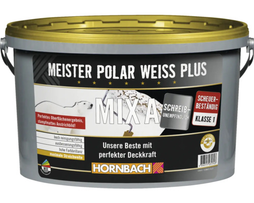 HORNBACH Meister Polarweiß Plus im Wunschfarbton mischen lassen Eimer Meister Polar Weiss Plus Innenfarbe