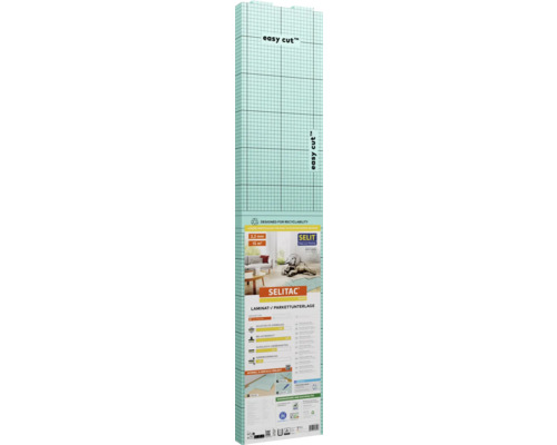 Parkett- und Laminatunterlage Trittschalldämmung Selitac basic 2,2 mm 15m² SELITAC Laminatunterlage mit Rasteraufdruck