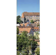 Ansicht der Nürnberger Burg über roten Dächern und Bäumen