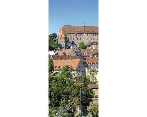 Duschrückwand SCHULTE DecoDesign Nürnberger Burg links 255 x 100 cm D190102523 8133 Ansicht der Nürnberger Burg über roten Dächern und Bäumen
