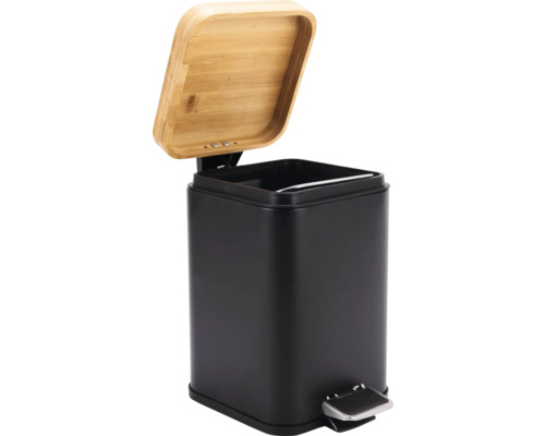 Abfalleimer mit Pedal und Bambusdeckel
