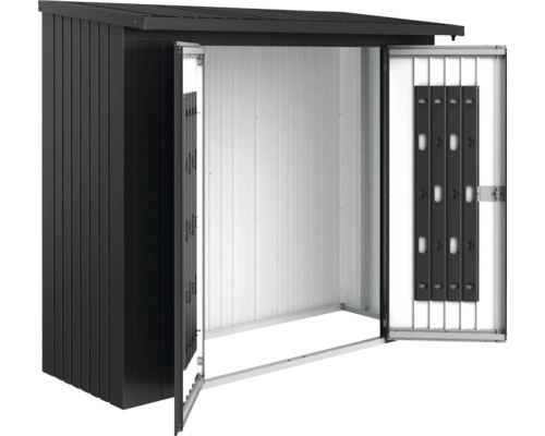 Türpaket Biohort WoodStock 230, 138 x 172,5 cm, dunkelgrau-metallic Offener Geräteschuppen aus Metall