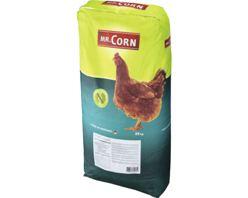 Geflügelfutter Mr. Corn Geflügelkörnerfutter Plus 25 kg, Hühnerfutter mit Muschelschalen Mr. Corn Geflügelkörnerfutter im 25 Kilogramm Sack