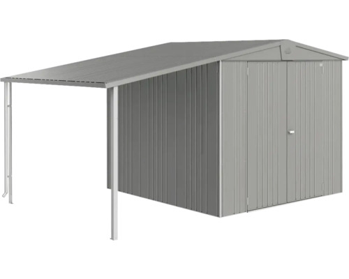 Seitendach Biohort Europa Gr. 4/5 150 x 228 cm quarzgrau-metallic Metall Gerätehaus mit Anbau für Gartengeräte und Werkzeuge