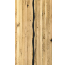 Holztischplatte aus Eiche mit schwarzer Füllung