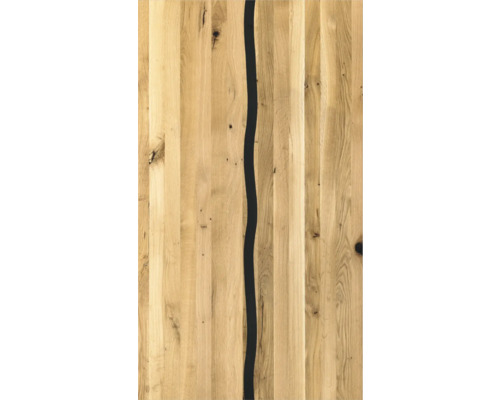 Holztischplatte aus Eiche mit schwarzer Füllung