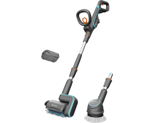 Akku Multi-Reiniger GARDENA AquaBrush Universal 18V ohne Akku und Ladegerät Gardena Akku-Terrassenreiniger mit Bürstenaufsatz und Spritzschutz