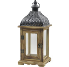 Dekorative Holzlaterne mit Metalleinsatz für den Innenbereich