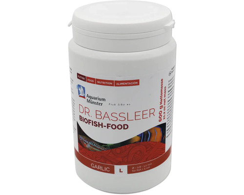 Aquariumfischfutter Aquarium Münster Dr. Bassleer Biofish Food garlic L 600 g Dr. Bassleer Biofish-Food Knoblauch in Weißer Dose