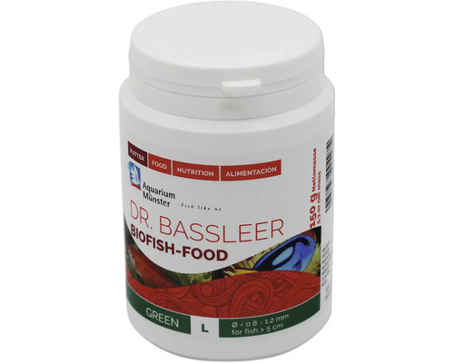 Aquariumfischfutter Aquarium Münster Dr. Bassleer Biofish Food green L 150 g Dr. Bassleer Biofish-Food für Aquarienfische, 150 Gramm