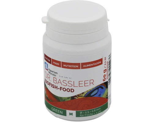 Dr. Bassleer Biofish Food Green M Aquarienfischfutter, 60 Gramm