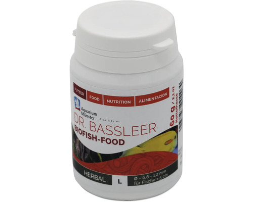 Aquariumfischfutter Aquarium Münster Dr. Bassleer Biofish Food Herbal L 60 g Dr. Bassleer Biofish-Food Dose mit Fischfutter