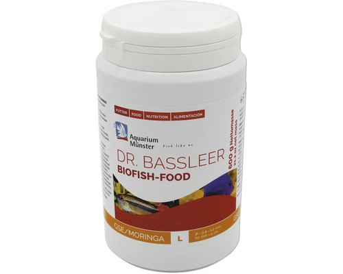 Dr. Bassleer Biofish-Food in einer Dose mit 600 Gramm Nettomasse
