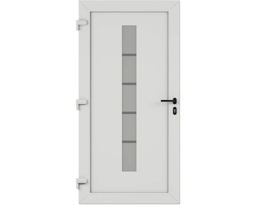 Weiße Tür mit Glaseinsatz