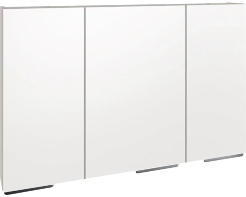 Spiegelschrank Devo Vena 2.0 BxHxT 110x70x15 cm classico stone grey - Griff schwarz Weißer Hängebadschrank mit drei Türen