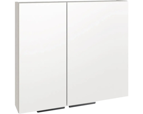 Spiegelschrank Devo Vena 2.0 rechts BxHxT 80x70x15 cm classico stone grey - Griff schwarz Spiegelschrank mit zwei Türen