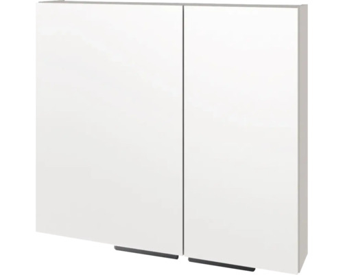 Spiegelschrank Devo Vena 2.0 links BxHxT 80x70x15 cm classico stone grey - Griff schwarz Weißer Spiegelschrank mit zwei Türen
