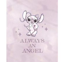 Illustration mit der Aufschrift 'Always an Angel' und einer Zeichentrickfigur