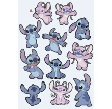 Illustration verschiedener Stitch-Figuren in unterschiedlichen Posen