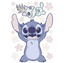 Illustration von Stitch mit einer Stoffpuppe
