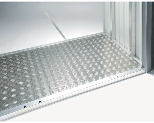 Bodenplatte aus Riffelblech für Gerätehaus