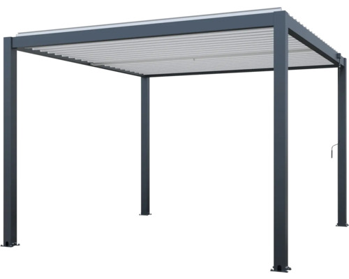 Pergola Konsta 9,4 m² für Premium Systemhaus 10 m² 300 x 314 cm schwarz Pergola mit Lamellendach für den Außenbereich