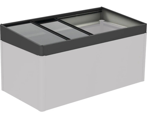 Frühbeetaufsatz Biohort Hochbeet 2x1 dunkelgrau-metallic Gefriertruhe mit Glasabdeckung