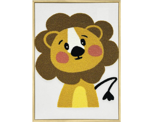 Gerahmtes Wandbild mit Löwenmotiv für Kinderzimmer