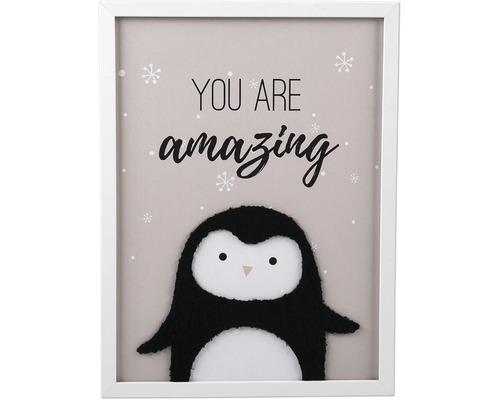 Gerahmtes Bild mit Pinguin und dem Schriftzug You are amazing