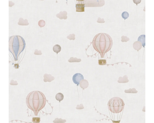 3D Pop.up Panel selbstklebend 79184-8 Ballons rosé 2,50 x 0,52 m Tapete mit Heißluftballons und Wolken Muster