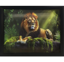 Gerahmtes Wandbild mit Löwenmotiv