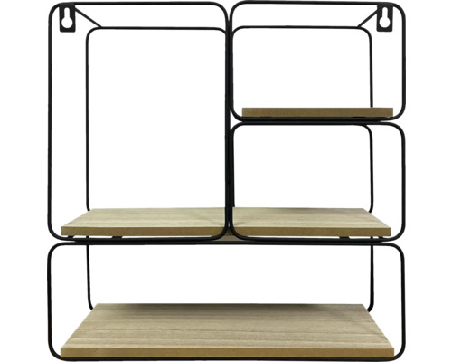 Wandregal mit drei Ebenen und Metallrahmen