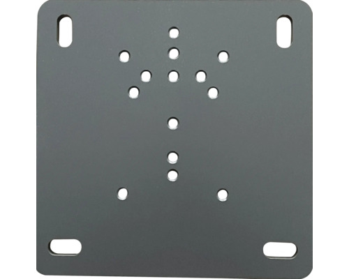 SOLUNA Universal Montageplatte 250x250 mm RAL 7016 anthrazitgrau für SOLUNA Markisen Comfort, Concept, Exclusiv ,Exquisit, Proof, Trend Metallplatte mit Befestigungslöchern