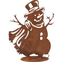 Schneemannfigur aus Metall für den Außenbereich