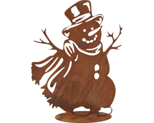 Schneemannfigur aus Metall für den Außenbereich
