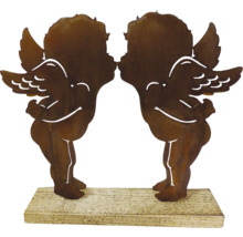 Dekorative Rostfigur von zwei sich küssenden Engeln
