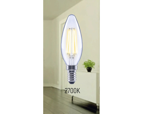Kerzenlampe mit E14-Sockel und 2700 Kelvin