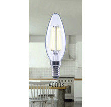 Kerzenlampe mit E14-Sockel und 4000 Kelvin Lichtfarbe