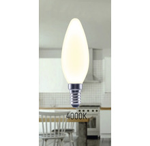 Kerzenlampe mit E14-Sockel und 4000 Kelvin Lichtfarbe