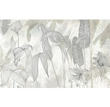 Illustration von Pflanzen und Blättern als Wanddekoration