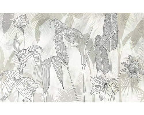 Illustration von Pflanzen und Blättern als Wanddekoration