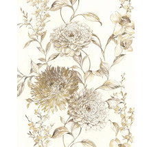 Blumentapete mit Blüten- und Blätterdesign