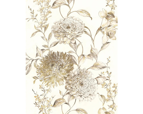 Fototapete Vlies P267-VD2 Vintage Chrysanthemum 2-tlg. 200 x 250 cm Blumentapete mit Blüten- und Blätterdesign