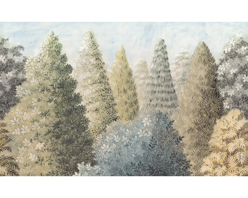 Illustration von Bäumen und Sträuchern als Wanddekoration