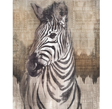Gemälde eines Zebras vor gemustertem Hintergrund