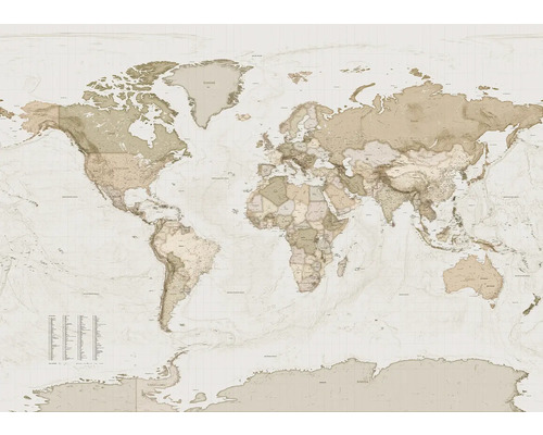 Weltkarte mit geografischen Details
