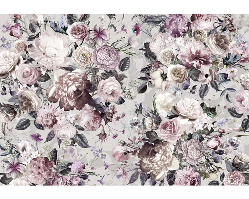 Blumentapete mit Rosen- und Pfingstrosenmuster
