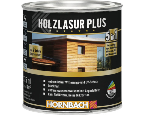 Holzlasur Plus Dose mit Eigenschaften wie UV-Schutz und Wasserabweisung