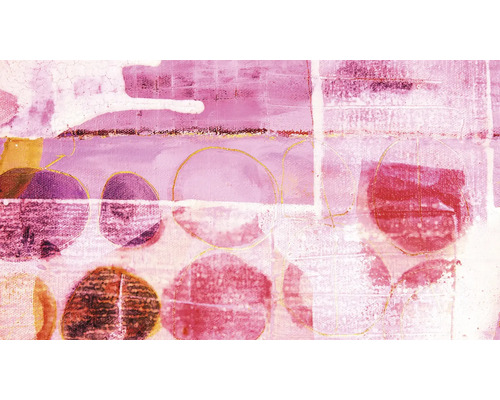 Abstraktes Gemälde mit Kreisformen auf Leinwand